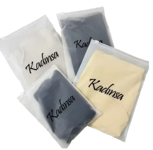 Custom Printed Logo Resealable Poly PE Clothing Bag Custom Frosted Zipper Plastic Packaging Zip Lock Bag for Clothes