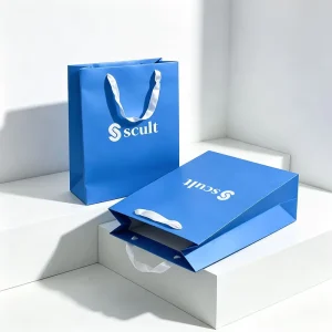 Custom Printed Logo Shopping Bags Retail Gift Packaging Paper Bag for Fitness Studio Sports Apparel Brand