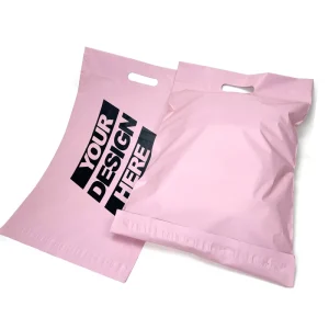 Custom Printed Logos Clothing Logistics Packaging Shipping Bags Poly Mailer Bags With Handle
