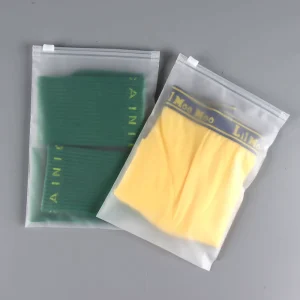 Custom Printed Matte Frosted White Cpe Plastic Zipper Lock Bags for Shoes Clothing Underwear Packaging