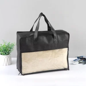 Custom Printed Non Woven Storage Bag with Zipper and Steel Frame for Clothes Bedding Wardrobe Organizer