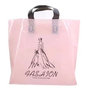 Custom Printed Own Logo Packaging Clothing Shopping Pe Plastic Tote Packing Bag