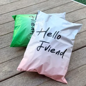 Custom Printed PE Courier Bags for Clothing Waterproof Mailing Bags Gradient Color Apparel Packaging Bags