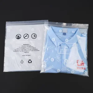 Custom Printed PE Reusable Self Sealing Plastic Clothing Zipper Bag Moisture Proof Packaging for Shoes Socks