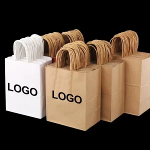 Custom Printed Paper Bags with Your Own Logo for Retail Packaging
