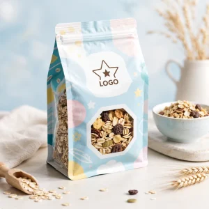 Custom Printed Plastic Packaging Bag with Own logo for Packaging Food Stand up Pouch with Zipper Resealable Bags