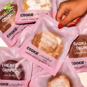 Custom Printed Plastic Small Clear Frosted Heat Seal Sealable Food Candy Biscuit Single Cookie Packaging Bags with Design