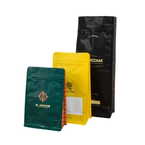 Custom Printed Recyclable PE 25g Flat Bottom Stand Kraft Paper Coffee Bean Bag 100g 250g 1kg Plastic Ziplock for Pet Food