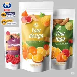 Custom Printed Resealable 100G 5oz Stand up Pouch Packing Zipper Plastic Foil Mylar Food Snack Nuts Dried Fruit Packaging Bag