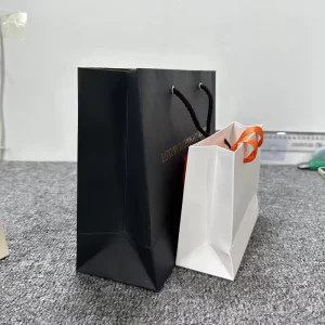 Custom Printed Your Own Logo Cardboard Packaging White Brown Kraft Gift Craft Shopping Paper Bag With Handles