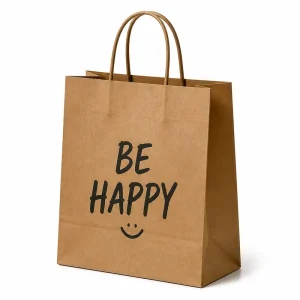 Custom Printed Your Own Logo Cardboard Packaging White Brown Kraft Gift Craft Shopping Paper Bag With Handles
