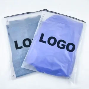 Custom Printed Ziplock Pouch Matte Frosted Clothing Bags with Logo Self Sealing Clear Plastic Packaging Shirts and Clothes