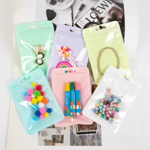 Custom Printed Zipper Bag PE Heat Seal Sachet Sample Packaging Moisture Proof Three Side Seal