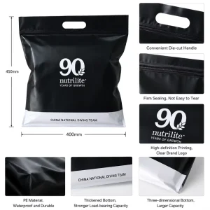 Custom Printed Zipper Garment Bags Printing Aluminum Foil Packaging Frosted Plastic Clothing Shopping Handle Zip Lock Bags