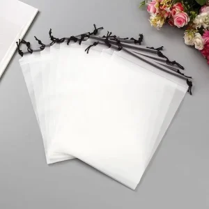 Custom Printing Biodegradable Drawstring Bag Clothing Packaging Bag Plastic Pvc Frosted Eva PE Heat Seal Gravure Printing