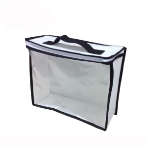 Custom Printing Clear Vinyl PVC Quilt Plastic Bag Zipper Blanket Bags with Handle