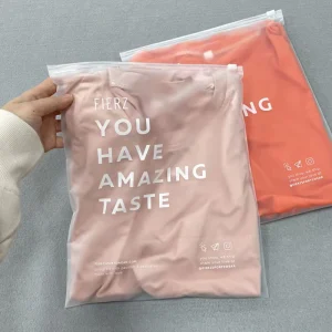 Custom Printing Design Clothes Zipper Bag Clear Poly Bags for Clothing Packing Plastic Shirt Packaging Bags