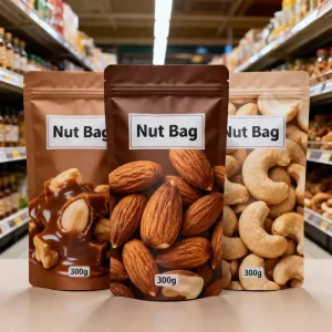 Custom Printing Eco-Friendly Food-Grade MOPP Nut Packaging Bags Stand up Pouch for Nut and Snacks with Zipper