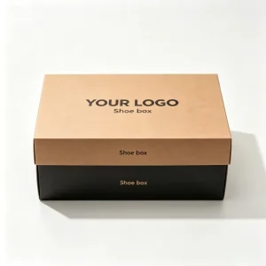 Custom Printing Eco Friendly Shoe Box Kraft Paper Shoe Organizer Box With Embossing Luxury Lid And Base Box For Shoe Packaging