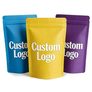 Custom Printing Logo Doypack Smell Proof Packaging Printed Ziplock Resealable Plastic Stand Up Pouch Packaging Mylar Bag