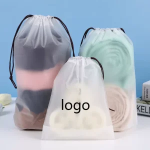 Custom Printing Plastic PVC Drawstring Bag Waterproof Biodegradable Frosted EVA Clothing Packaging Pouch