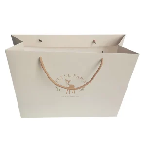 Custom Printing White Kraft Paper Bag With Paper Handle Personalised Gift Paper Bag