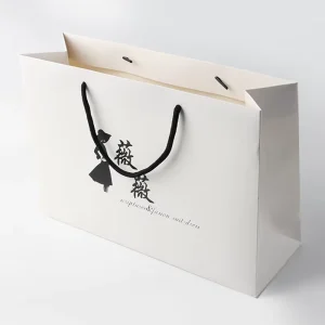 Custom Printing with Logo Clothing Shopping Packaging with Handle for Wedding White Dress Gift Paper Bags