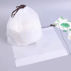 Custom Reclosable Frosted Drawstring Bags for Clothes Cosmetics Shoes