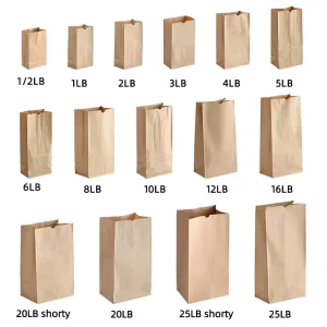 Custom Recycled SOS Bolsa De Papel Craft Kraft Brown Paper Carry Bread Bakery Packing White Grocery Food Lunch Bag With Logo