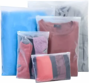 Custom Resealable Poly Frosted Plastic Bag Polybags With Logo Printing Clothing T Shirt Packaging Plastic Zipper Bag