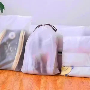 Custom Reusable Gravure Printed Foldable Drawstring Shoe Bags for Clothing Packaging