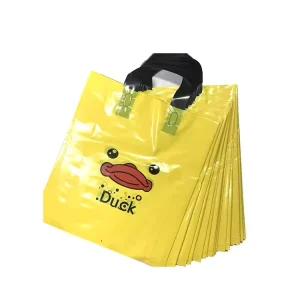 Custom Reusable Poly Bags Logo Soft Loop Handle LDPE HDPE Biodegradable Recycled Material Plastic Bags for Clothing Packaging