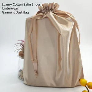 Custom Satin Drawstring Bag with Logo 8×12″ Luxury Packaging for Shirt Dress Clothing Storage