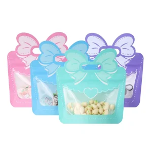 Custom Shaped Die Cut Mylar Ziplock Bag Pink Zip Lock Bag Accessories Color Zipper Packaging Bag for Small Business