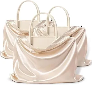Custom Size And Logo Dust Satin Bags Drawstring For Shoes And Purses Handbags Boots Protector Travel Storage Pouch