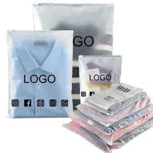 Custom Size Logo PE Plastic Clothing Zip Lock Ziplock Zipper Bags For Clothing