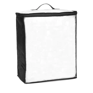 Custom Size PVC Non woven Zippered Comforter Storage Bag Duvet Packaging Bag With Strap Handle