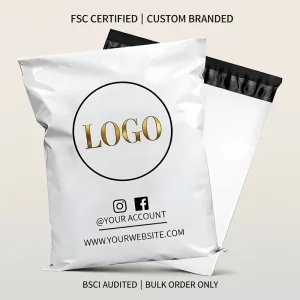 Custom Size Printed Logo Eco-Friendly Poly Plastic Express Mailer Bag Clothing Delivery Shipping Waterproof Promotion Grocery