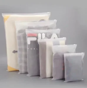 Custom Sized Thick PVC Transparent Matte Poly Frosted Ziplock Bags Waterproof Clear Plastic for Clothing for Shipping