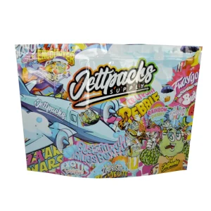 Custom Square Bottom Plastic Bag Personalised Treats Bag Matte Frosted Zipper Stand up Bag With Printing