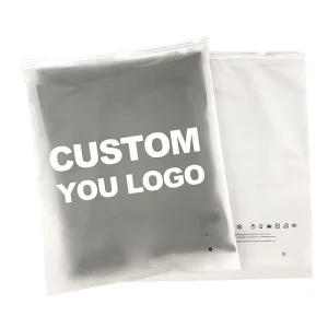 Custom T-shirt Clothing Packaging Bag Thickened Black Underwear Plastic Bag Frosted CPE Zipper Clothing Store Bag