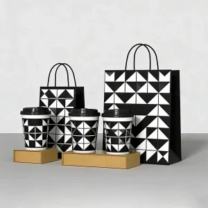 Custom Take Away Food Packaging Bag with Logo Kraft Paper Bag Disposable Brown Kraft Gift Bags