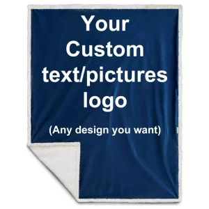 Custom Thick Double Layer Sherpa Flannel Throw Blanket Soft Warm Sofa Bed Winter Blanket