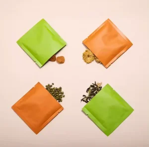 Custom Three Side Seal Sample Sachet Packaging Bags for Tea Coffee Plastic Aluminum Foil Laminated Heat Seal Pouches