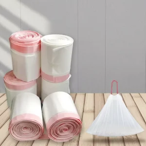 Custom Trash Bags Drawstring Garbage Bag on Roll One by One Plastic Rubbish Bags with Drawstring Rope