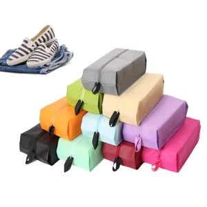 Custom Travel Storage Shoe Bag Zipper Eco Friendly Non Woven Shoe Bag