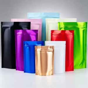 Custom Various Size Colors Food Storage Ziplock Bags Heat Seal Aluminum Foil Zip Lock Plastic Bag Stand up Pouches