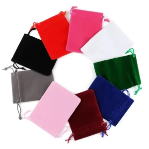 Custom Velvet Drawstring Eco Friendly Shopping Pouch Bags for Jewelry Packaging Thickened Portable Custom Logo Size