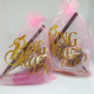 Custom White Sheer Gold Drawstring Organza Pouch Bags 9*12cm Large Jewelry Gift Logo