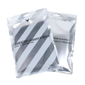 Custom Zipper Packaging Bags for Socks and Shoes Recyclable Transparent Front CPE Material Zip Lock Garment Bags